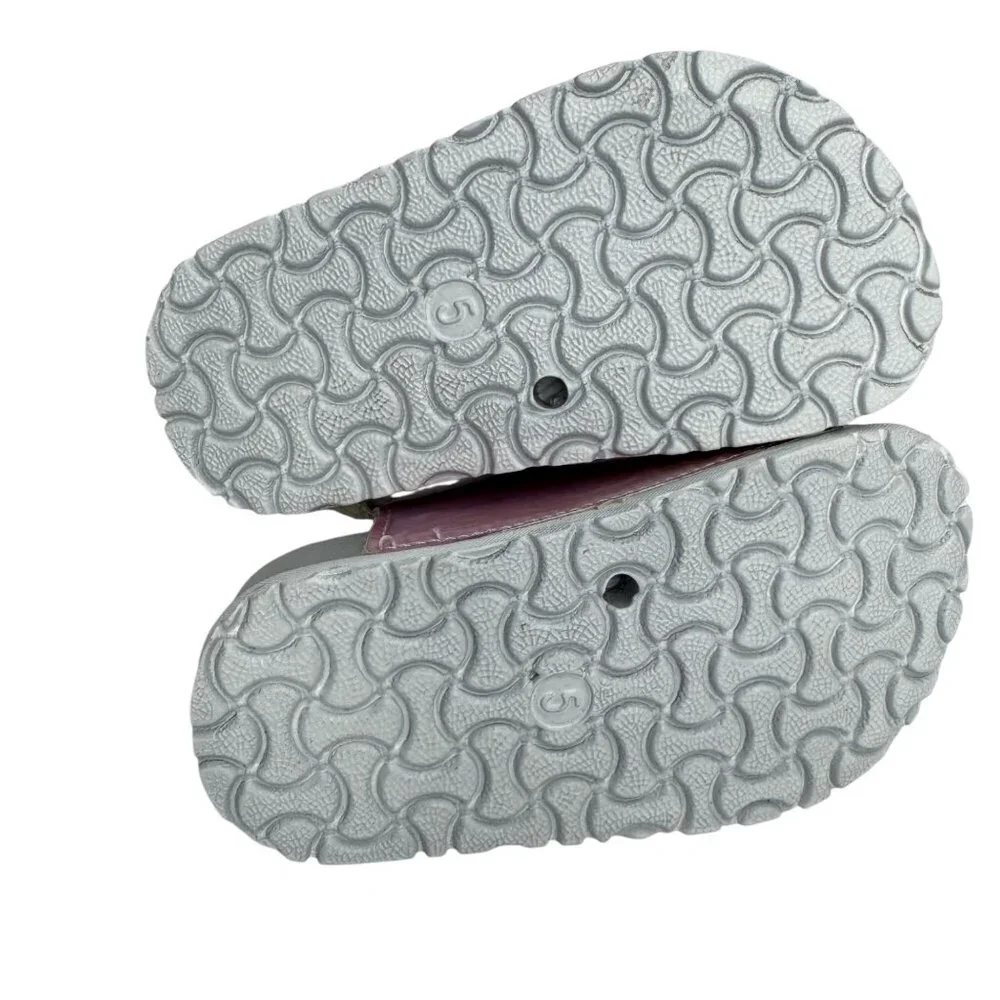 First Steps By Stepping Stones Iridescent Pink Velcro Strap Sandals Size 5 Toddl